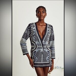 Embellished Pearl blazer dress